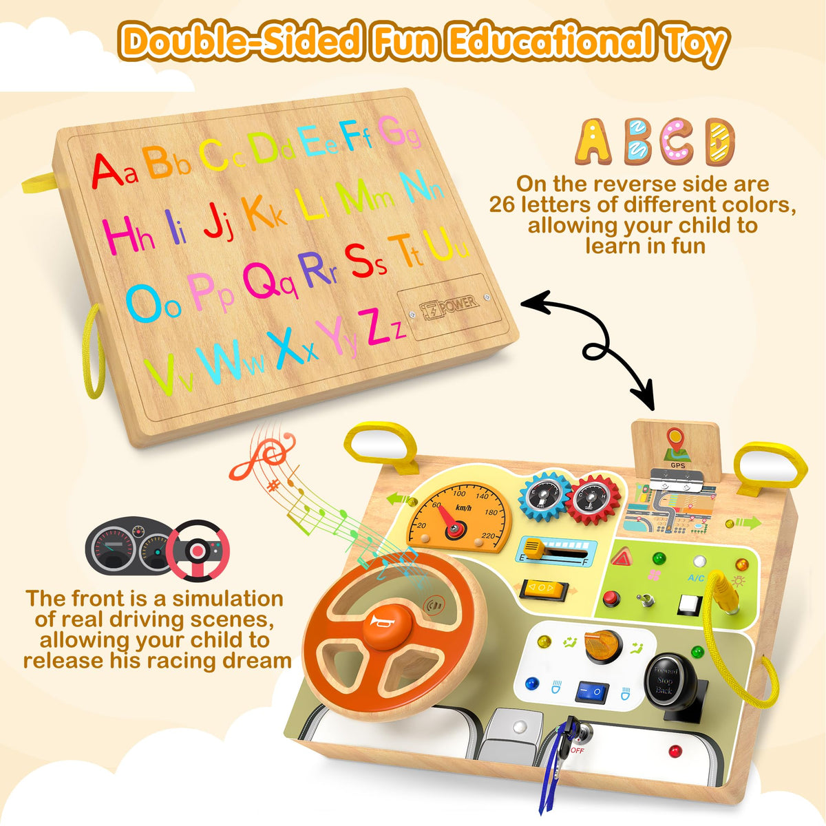 JGOBUB lever and buttons boost hand-eye coordination through engaging tasks