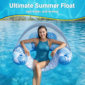 JGV pool float features dual cup holders within easy reach.