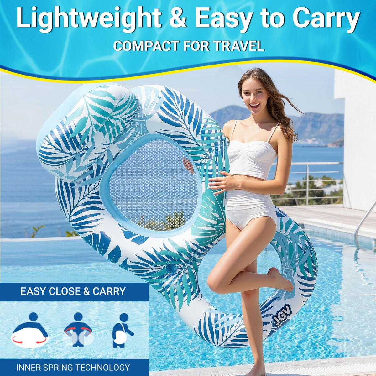 JGV Pool Floats drink holders keep beverages within easy reach