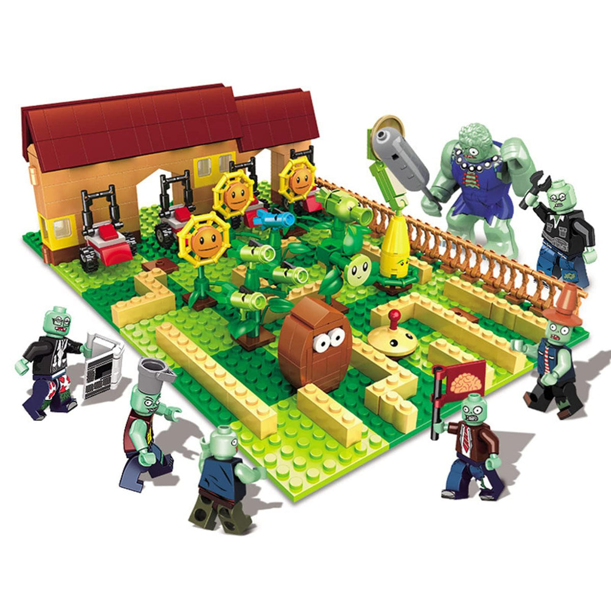 JHESAO PVZ assembly figures pack with box, ideal for gift ideas and fans.