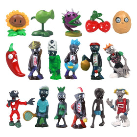 JHESAO PVZ plush zombie figures set, a durable PVC collectible for kids.