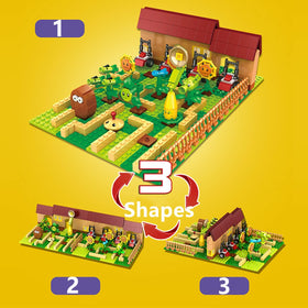 JHESAO PVZ scene-assembly playset assembled for imaginative battles.