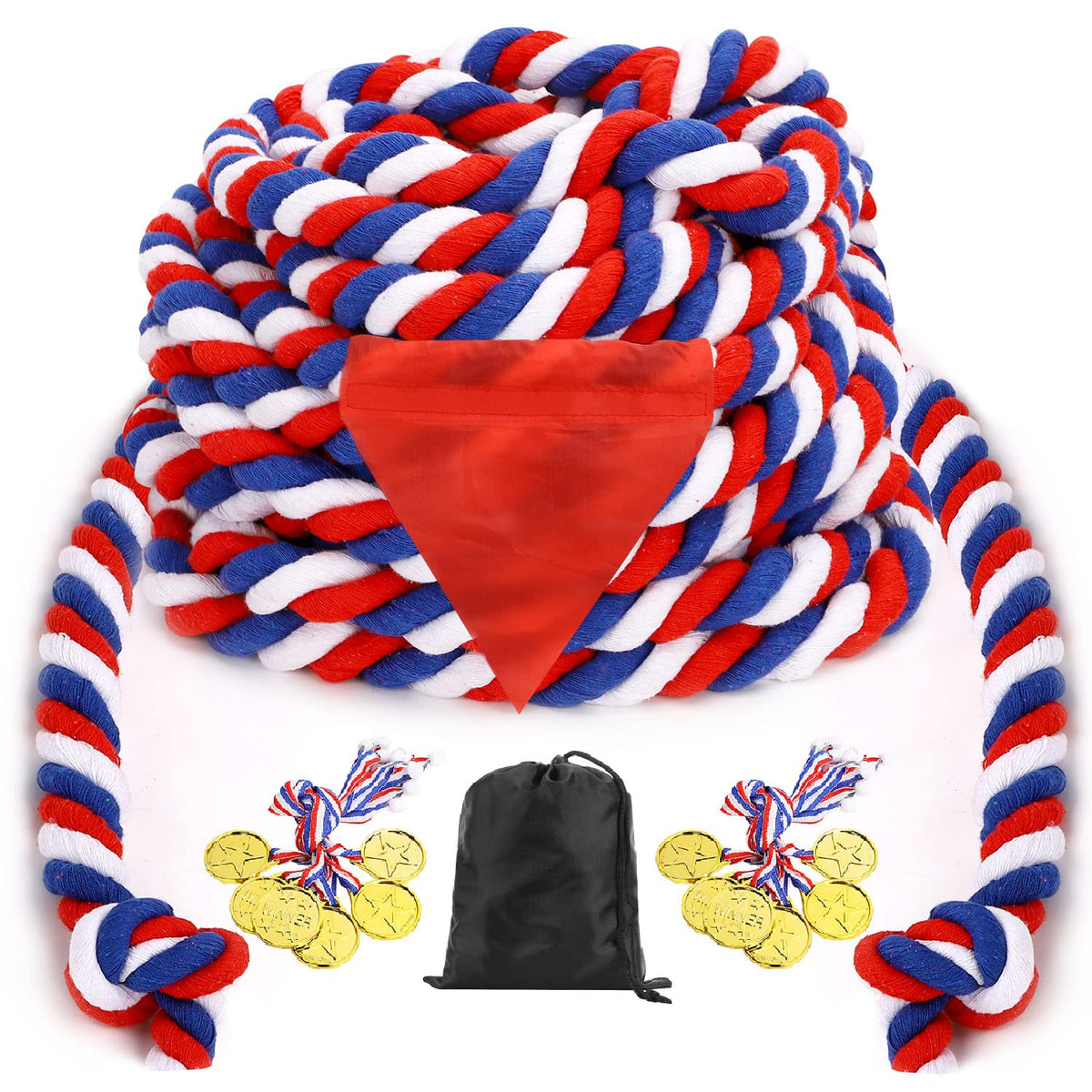 JHkim 60ft tug-of-war rope ready for outdoor play and team building.