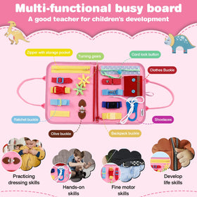 JHkim Busy Board buttons foster finger dexterity for travel learning