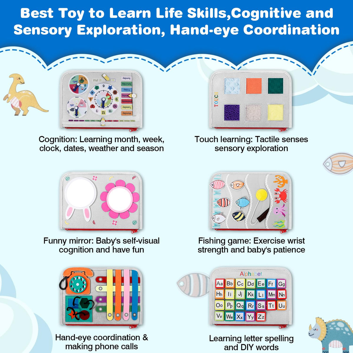 JHkim Busy Board daily-dressing page helps little hands practice dressing skills.