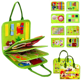 JHkim Busy Board Daily Dressing page builds fine motor skills for on-the-go play.