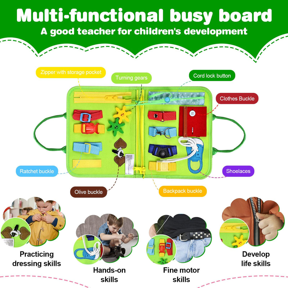 JHkim Busy Board Fishing Game page encourages focus through tactile play.