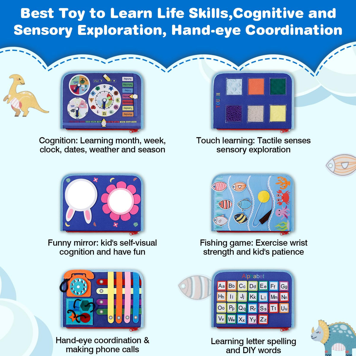 JHkim Busy Board mirror fun enhances self-recognition and exploration
