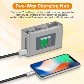 Color LCD display on the hub shows port status and battery levels