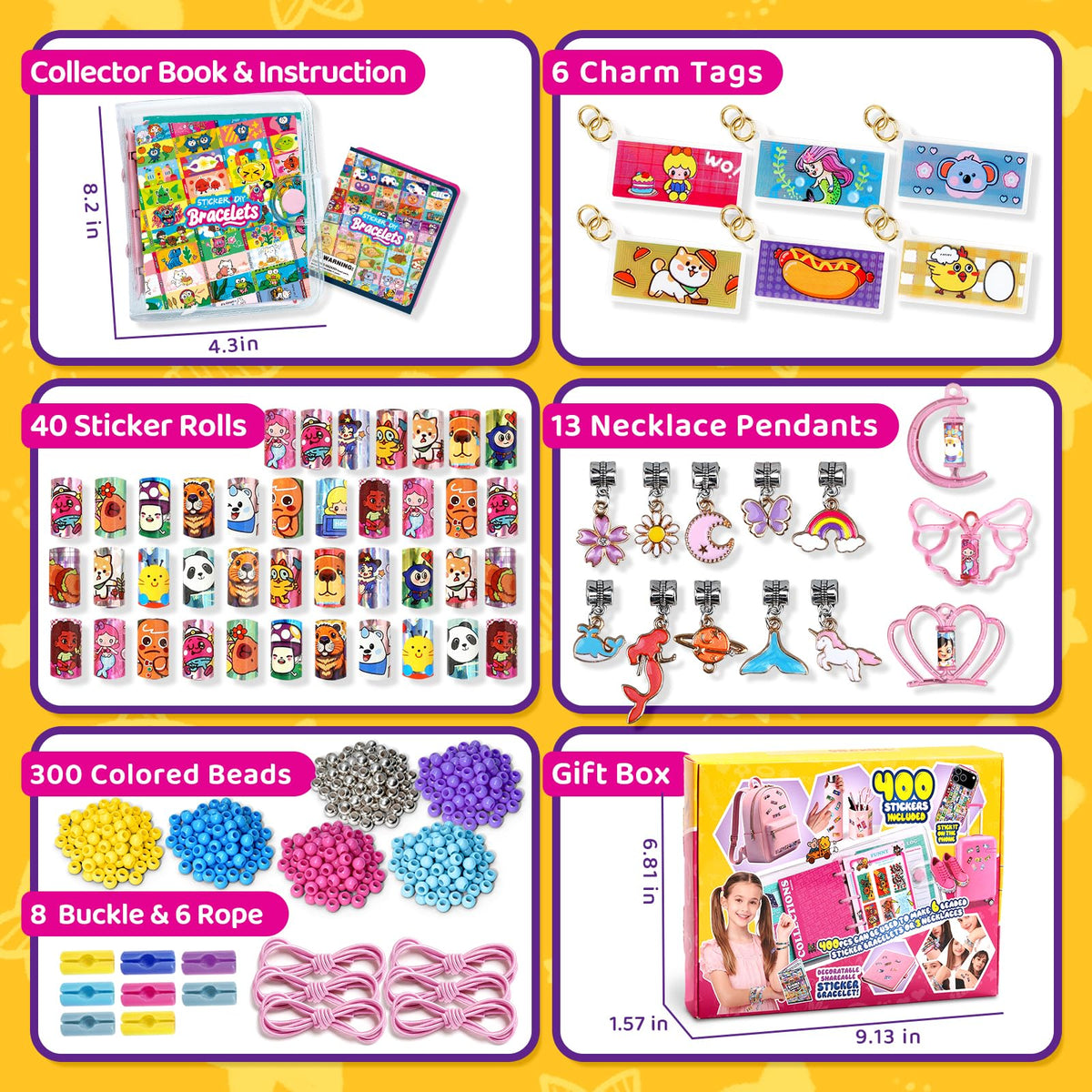 jhtigre Sticker Bracelet Kit gift ideas for girls to enjoy crafts and sharing.