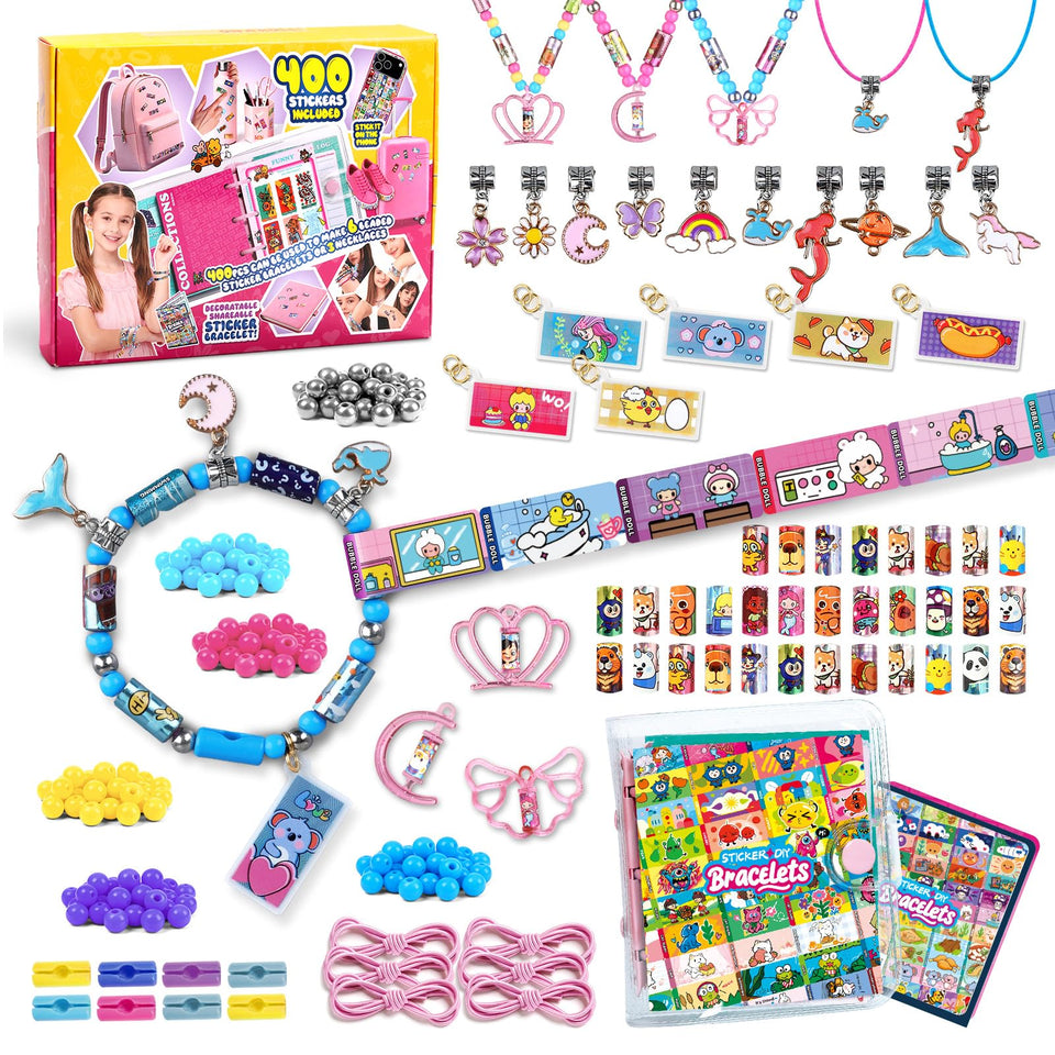 jhtigre Sticker Bracelet Kit packaging shows colorful contents for easy gifting.