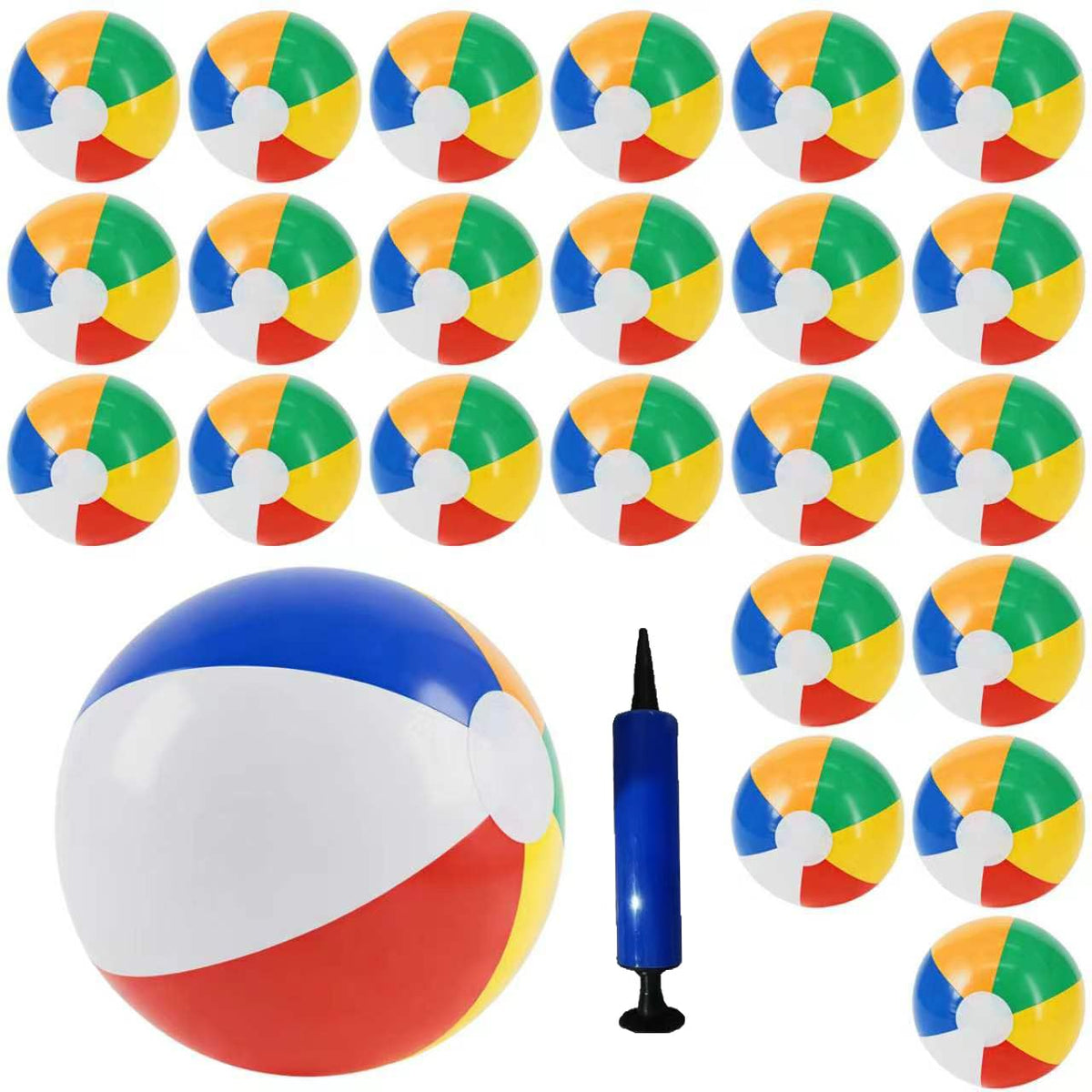 JHUEOPQD 12-inch bulk beach ball ready for easy handling and party use