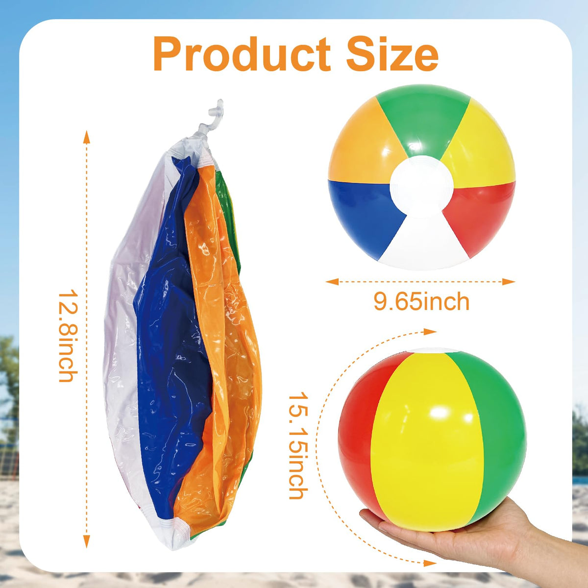 JHUEOPQD beach ball with leak-proof seams for reliable play