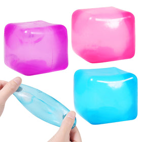 JIACAI pink stress cube held in hand for discreet fidgeting and focus.