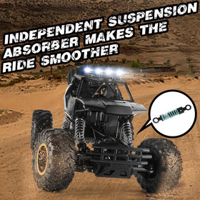 Jiakora RC truck independent suspension absorbs bumps on rough ground