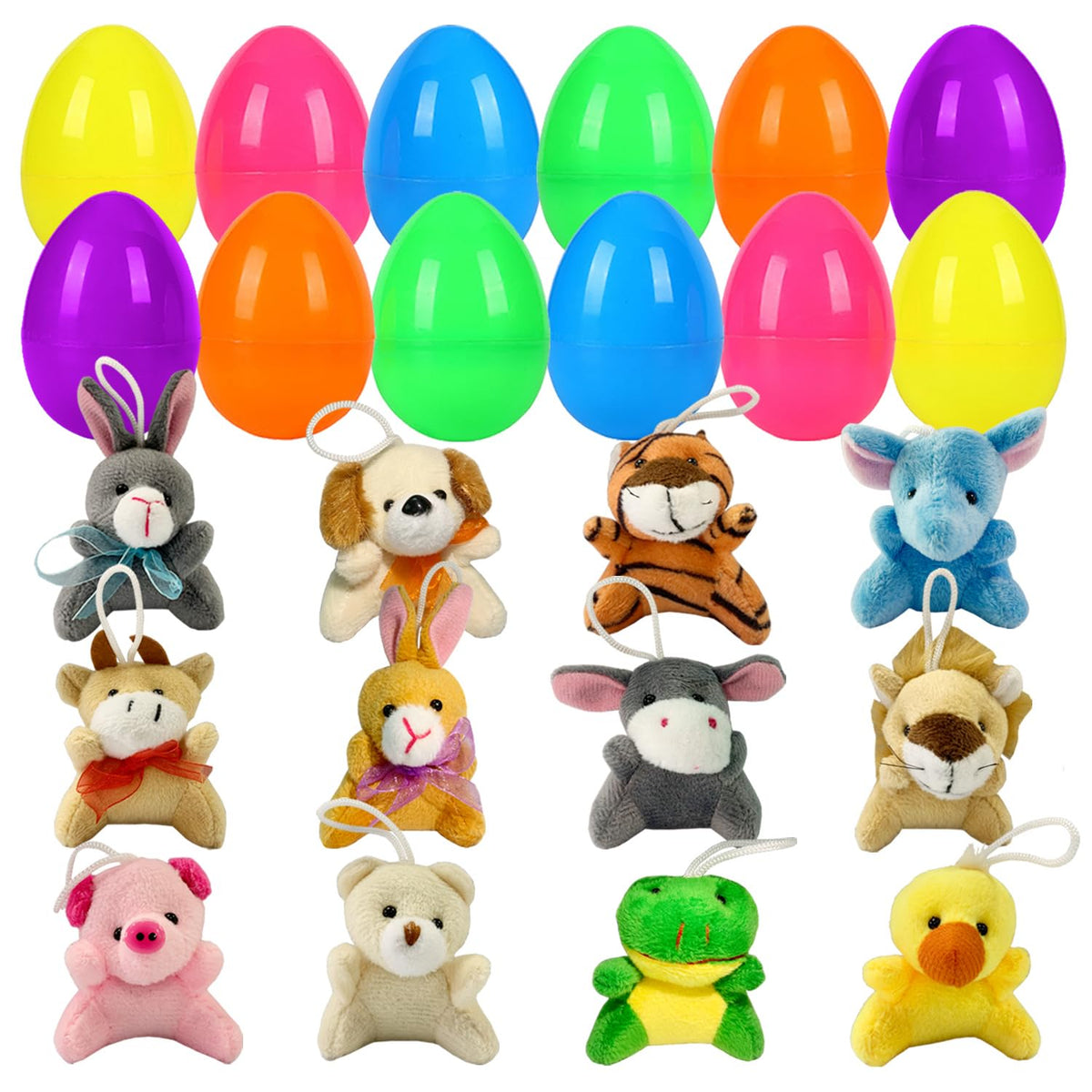 JIALWEN 12-pack filled Easter eggs ready for exciting egg hunts