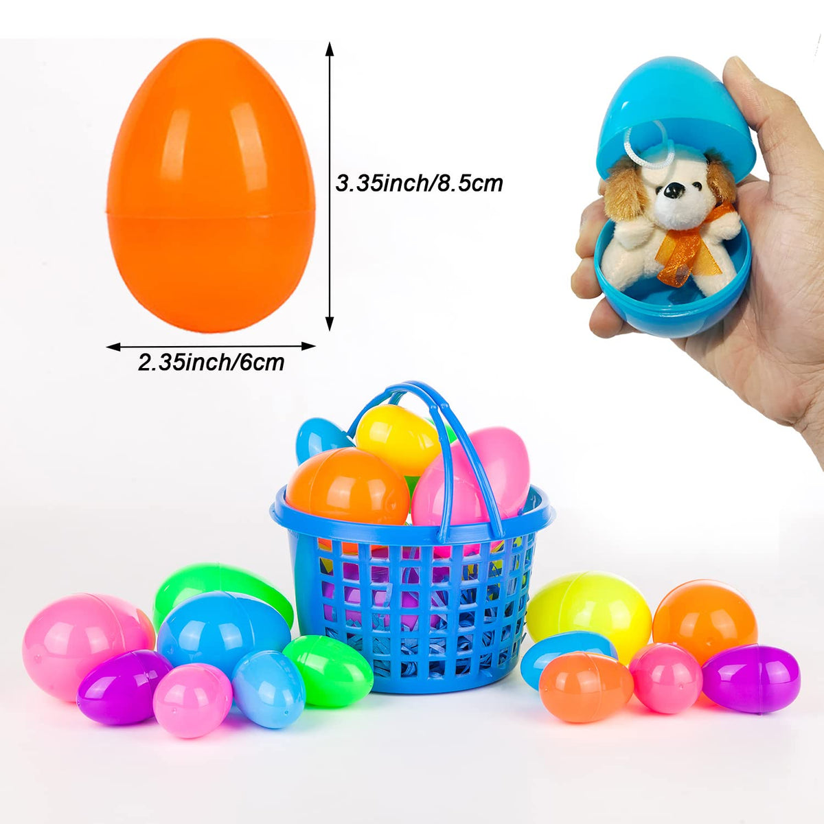 JIALWEN pink 3.35-inch Easter egg, easy to open and reassemble for ongoing play.