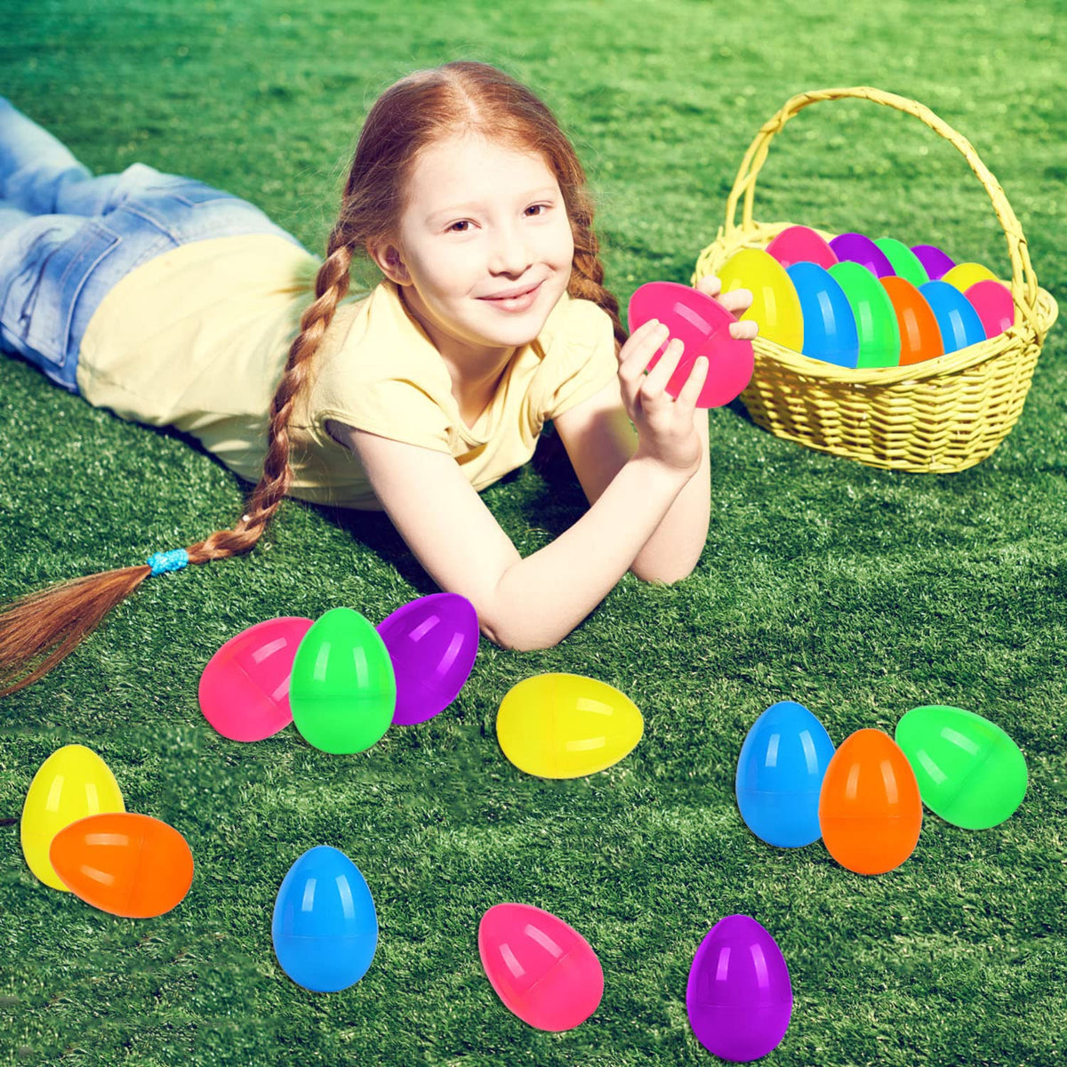 JIALWEN fillable 3.35-inch Easter egg, opens to reveal surprises and promotes hands-on play.