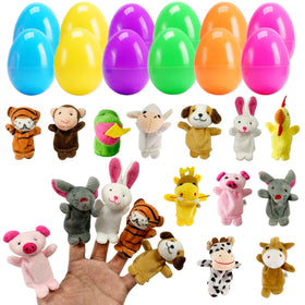 JIALWEN Easter eggs with animal finger puppets for imaginative play and fine motor skills.