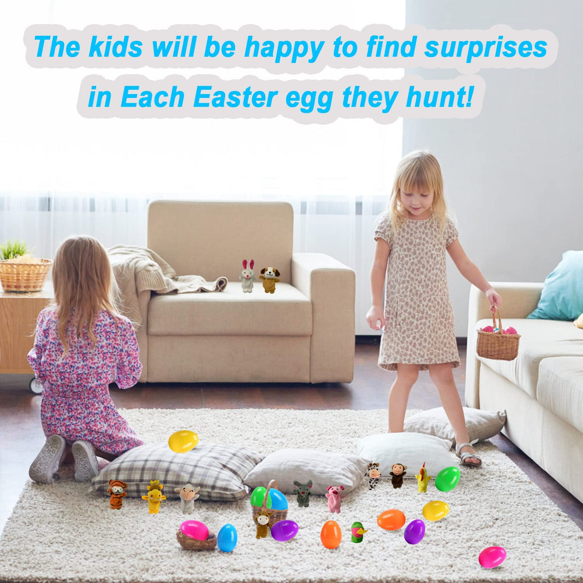 JIALWEN egg hunt set with soft velvet puppets ideal for party favors.