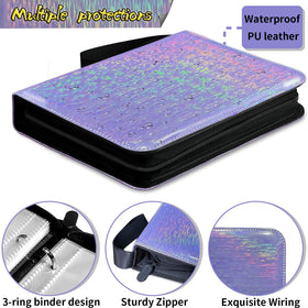Jiameixing sparkly four-pocket sleeves provide secure storage for up to 400 cards.