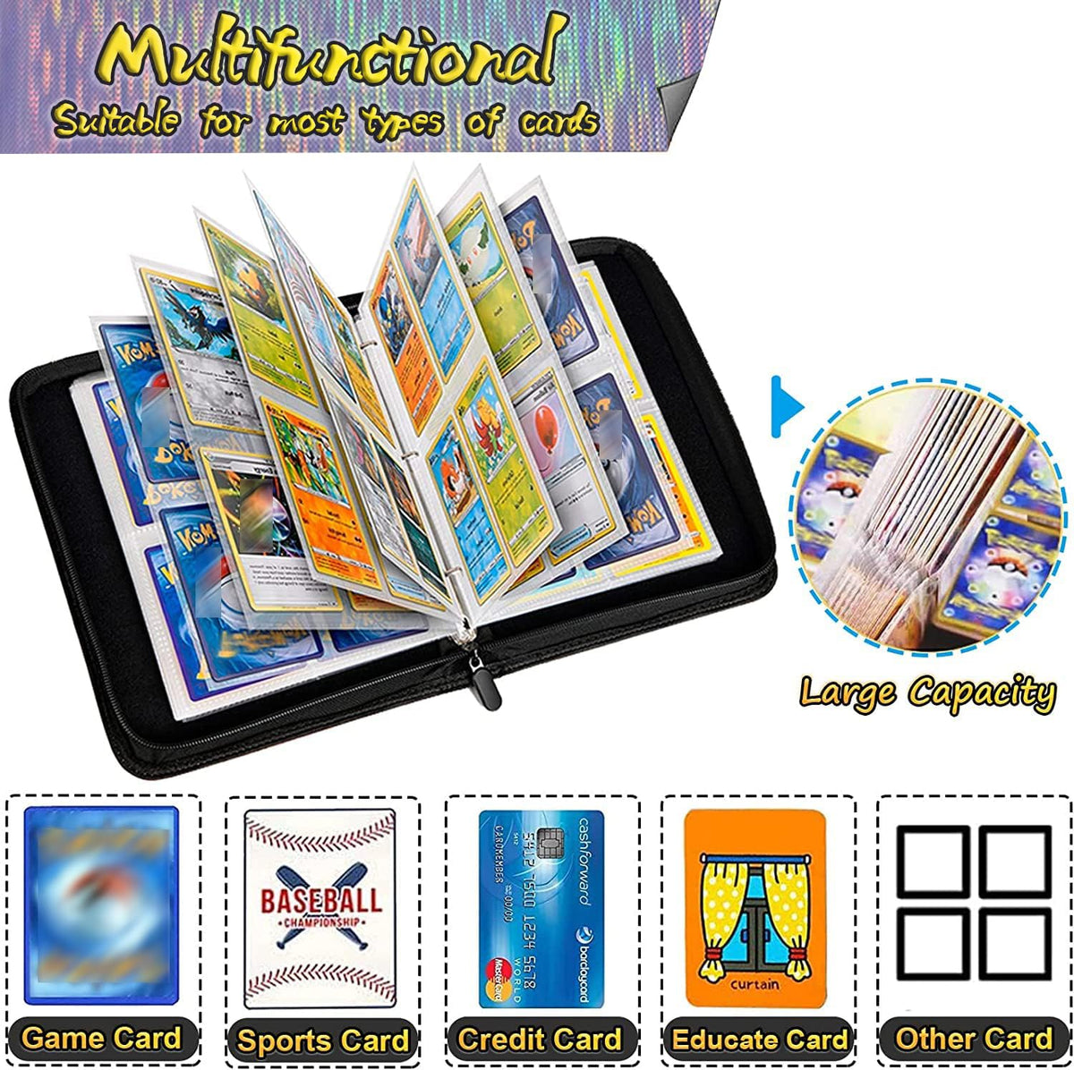 Jiameixing binder demonstrates universal compatibility with MTG, Pokémon, and sports cards.