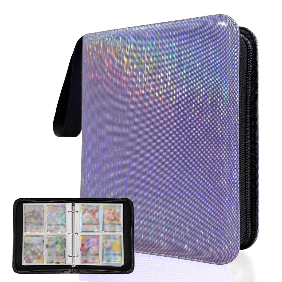 Jiameixing sparkly card binder exterior in purple shows premium PU leather for stylish display.