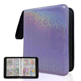 Jiameixing sparkly card binder exterior in purple shows premium PU leather for stylish display.