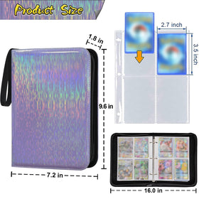 Jiameixing sparkly card binder opened to reveal sleeves for organized access.