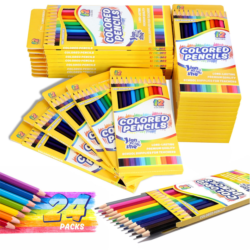 JIANERSHE 288-count colored pencils bulk packaging for classroom use