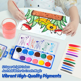 JIANERSHE bright color palette swatches for easy color mixing in classrooms or home.
