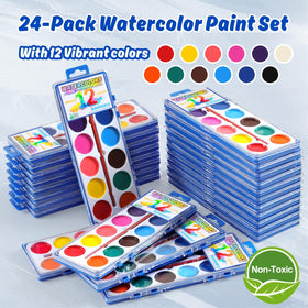 JIANERSHE watercolor box showing an included brush for painting.