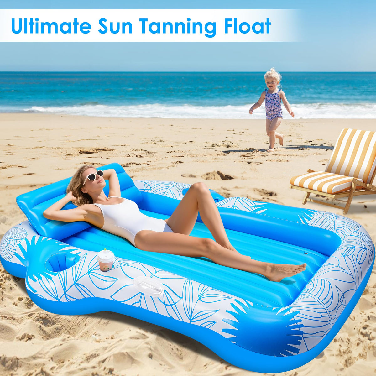 JIANYHW foldable portable floating lounger suited for travel and backyard fun