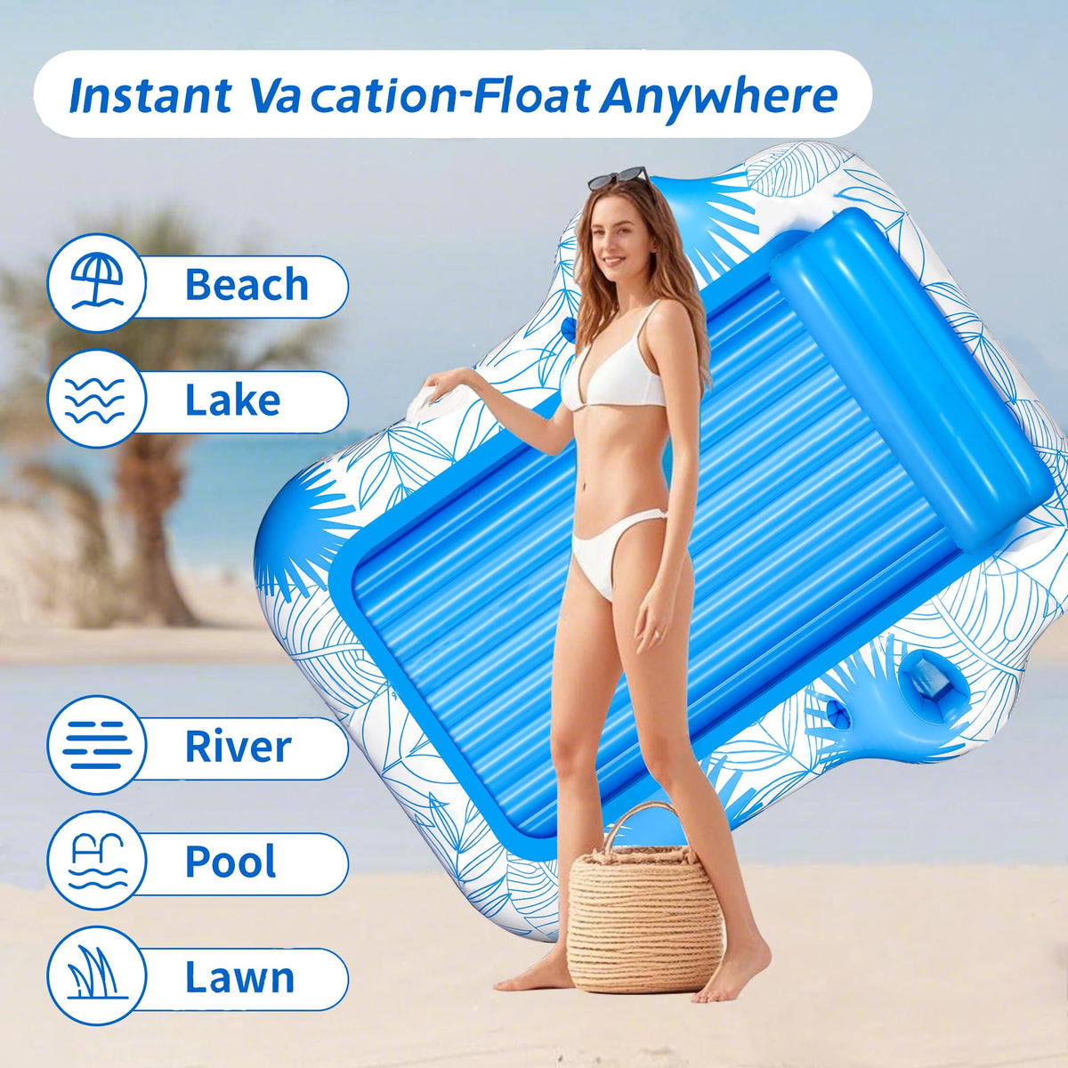 Ideal for pool, lake, or beach days with spacious lounging area.