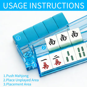 Jibrelxion Mahjong rack with blue push rod for quick moves and storage.