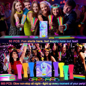 JICUICUI glow necklaces bulk with vivid neon colors for party favors.