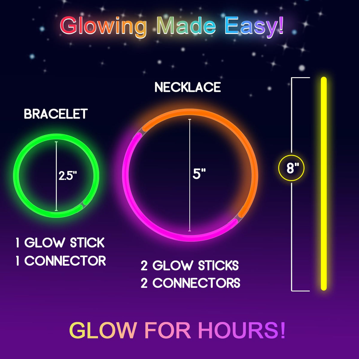 JICUICUI glow stick connectors keep jewelry secure during events.