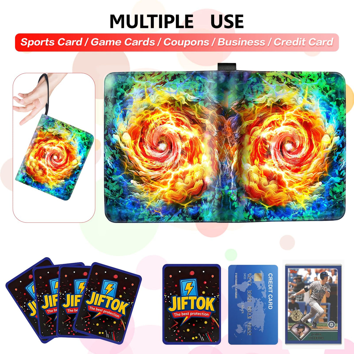 JIFTOK binder holds up to 900 cards for large collections