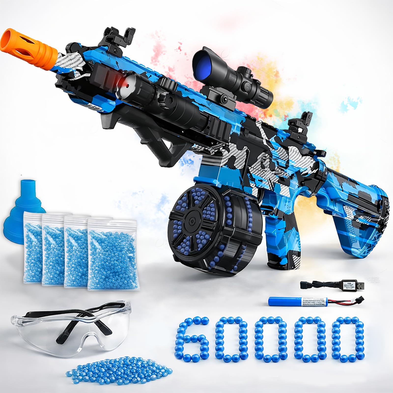 JIFTOK Electric Gel Ball Blaster – High-Speed Auto Splatter Ball with ...