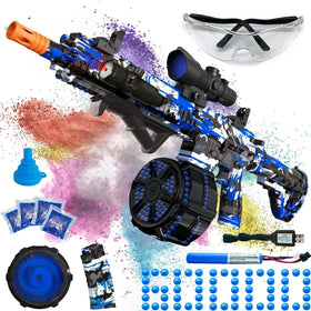 JIFTOK electric gel ball blaster blue front view ready for action.