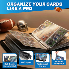 JIFTOK football card binder 9-pocket pages organize cards visibly and accessibly.
