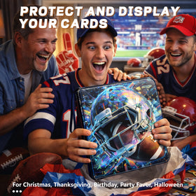 JIFTOK football card binder mosaic design adds gamer-inspired visual appeal.
