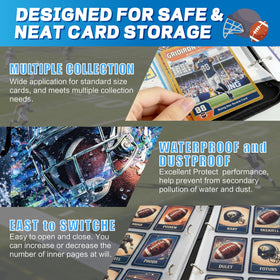 JIFTOK football card binder wrist strap enables easy one-handed carrying.
