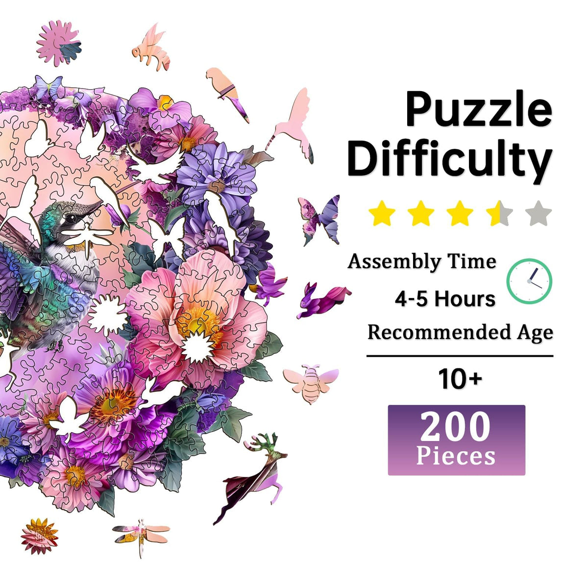 Jigfoxy animal-shaped puzzle wood showcases a unique form, ideal for family puzzle nights.