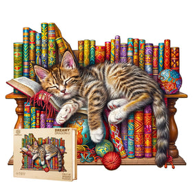 Jigfoxy DragonLi cat puzzle pieces laid out for a calm, focused challenge