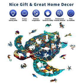 Jigfoxy wooden puzzle offers four sizes for varied skill and space