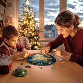Jigfoxy laser-cut puzzle pieces highlight intricate shapes inviting mindful assembly.