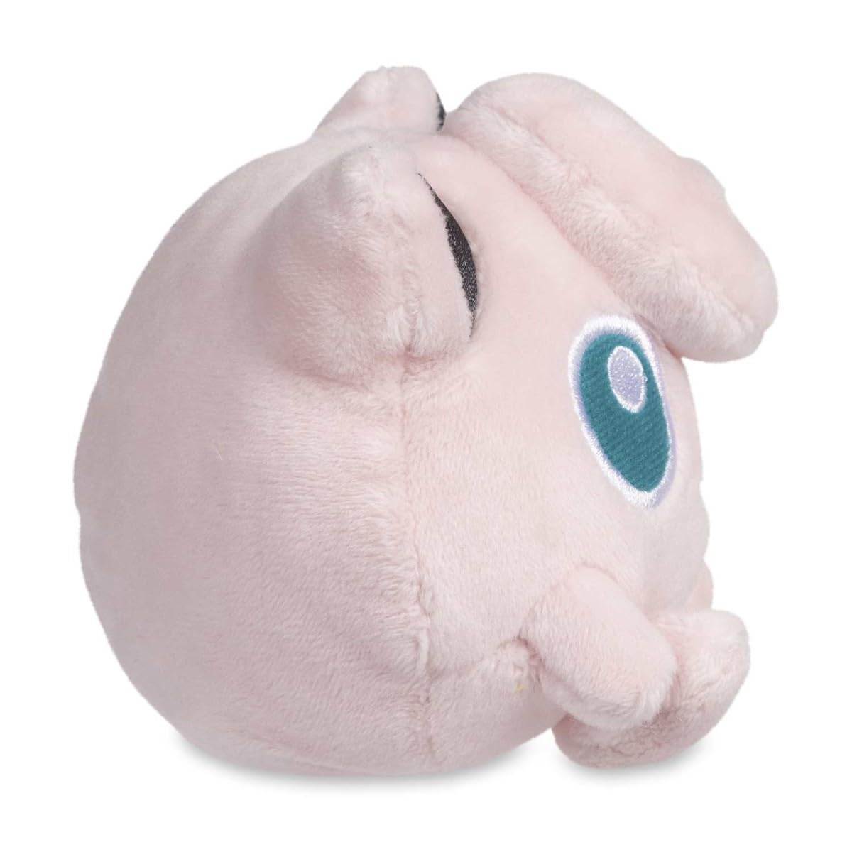 Close-up of Pokémon Center Jigglypuff Plush shows soft fabric and stitching