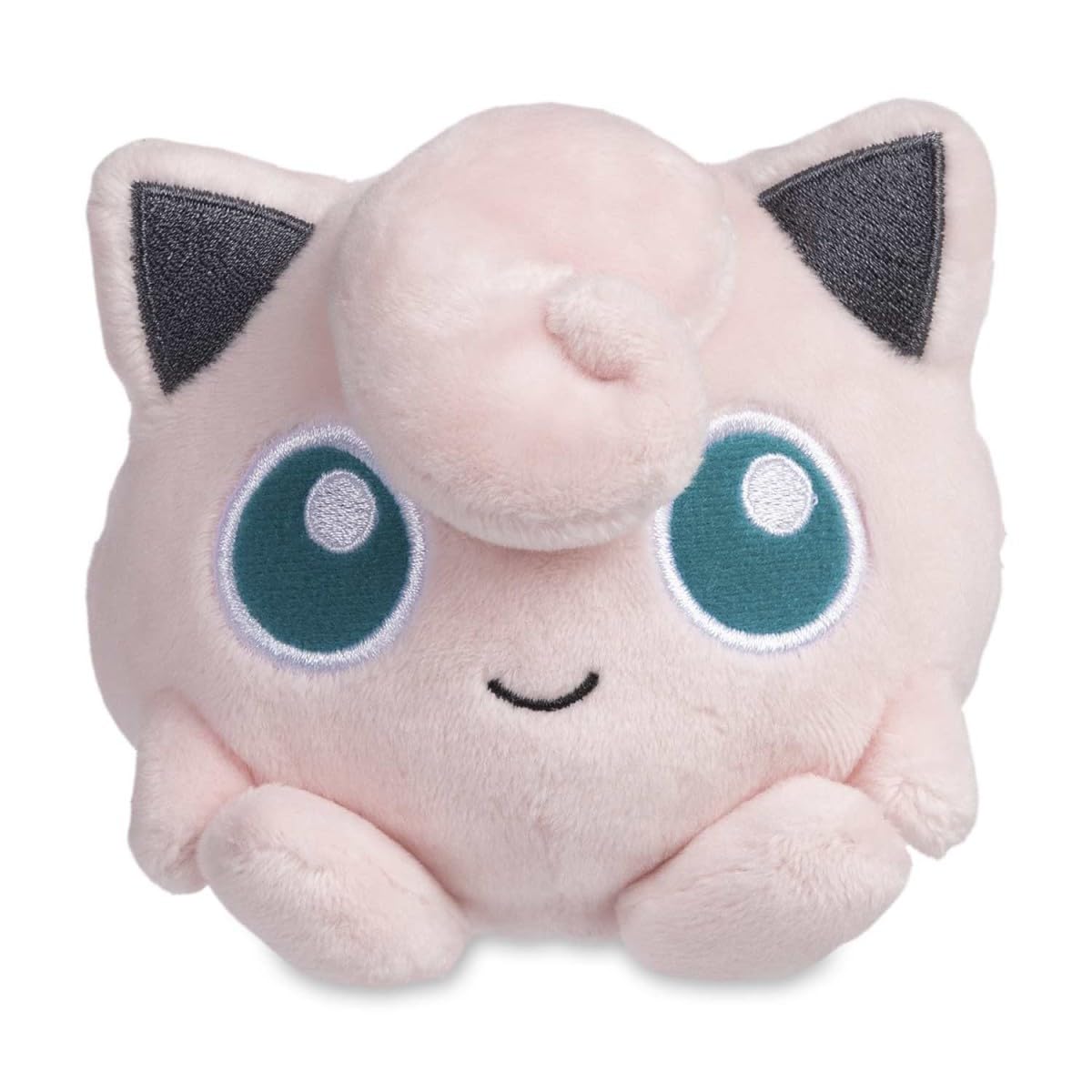 Jigglypuff Sitting Cuties Plush features microbead weighting for stable display