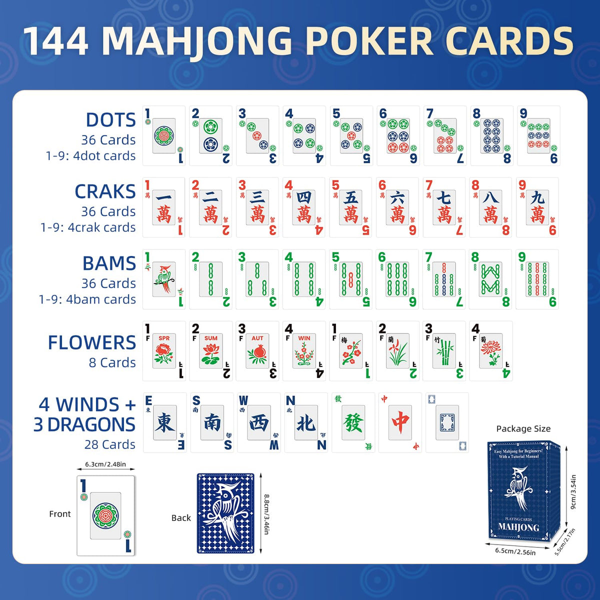 JIHUIJOY Mahjong cards family game set for cozy home nights